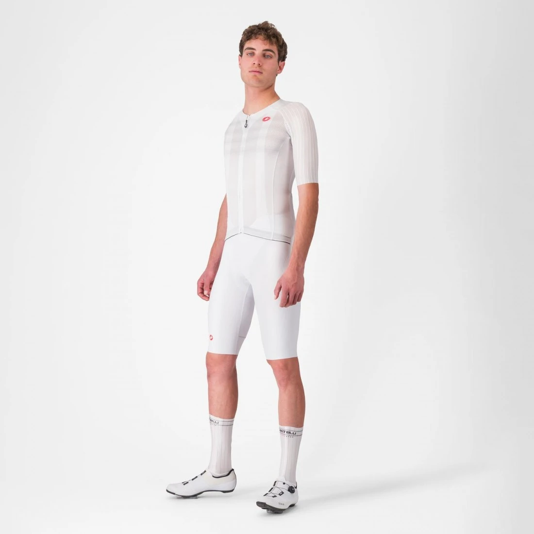 5. Tricou cu maneca scurta Castelli Aero Race 8S, pentru barbati, alb, S Alb, S
