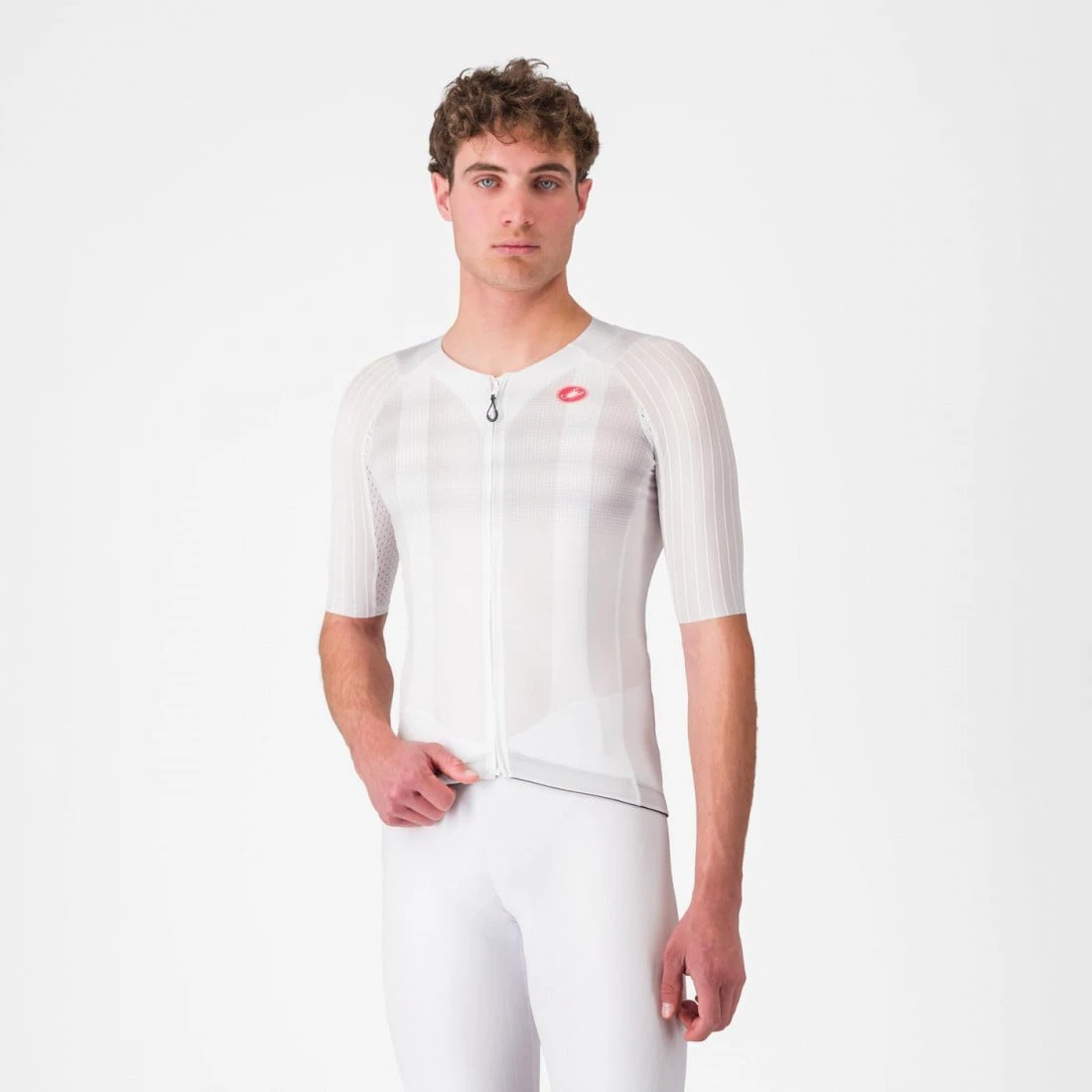 1. Tricou cu maneca scurta Castelli Aero Race 8S, pentru barbati, alb, S Alb, S