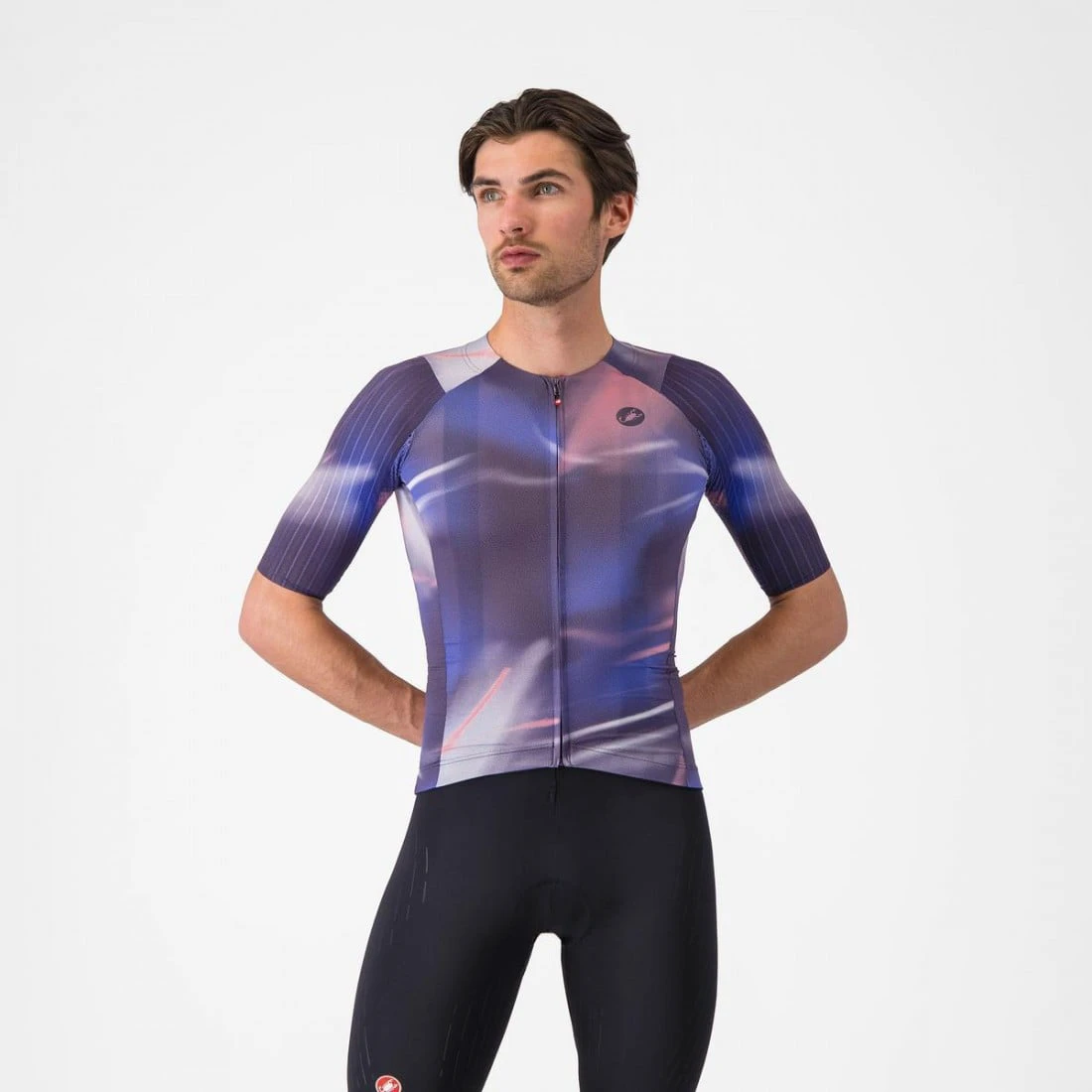 Tricou cu maneca scurta Castelli Aero Race 8s, pentru barbati, rosa giro night shade L L, Multicolor - 186932