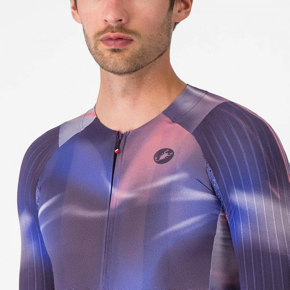 4. Tricou cu maneca scurta Castelli Aero Race 8s, pentru barbati, rosa giro night shade XL XL, Multicolor