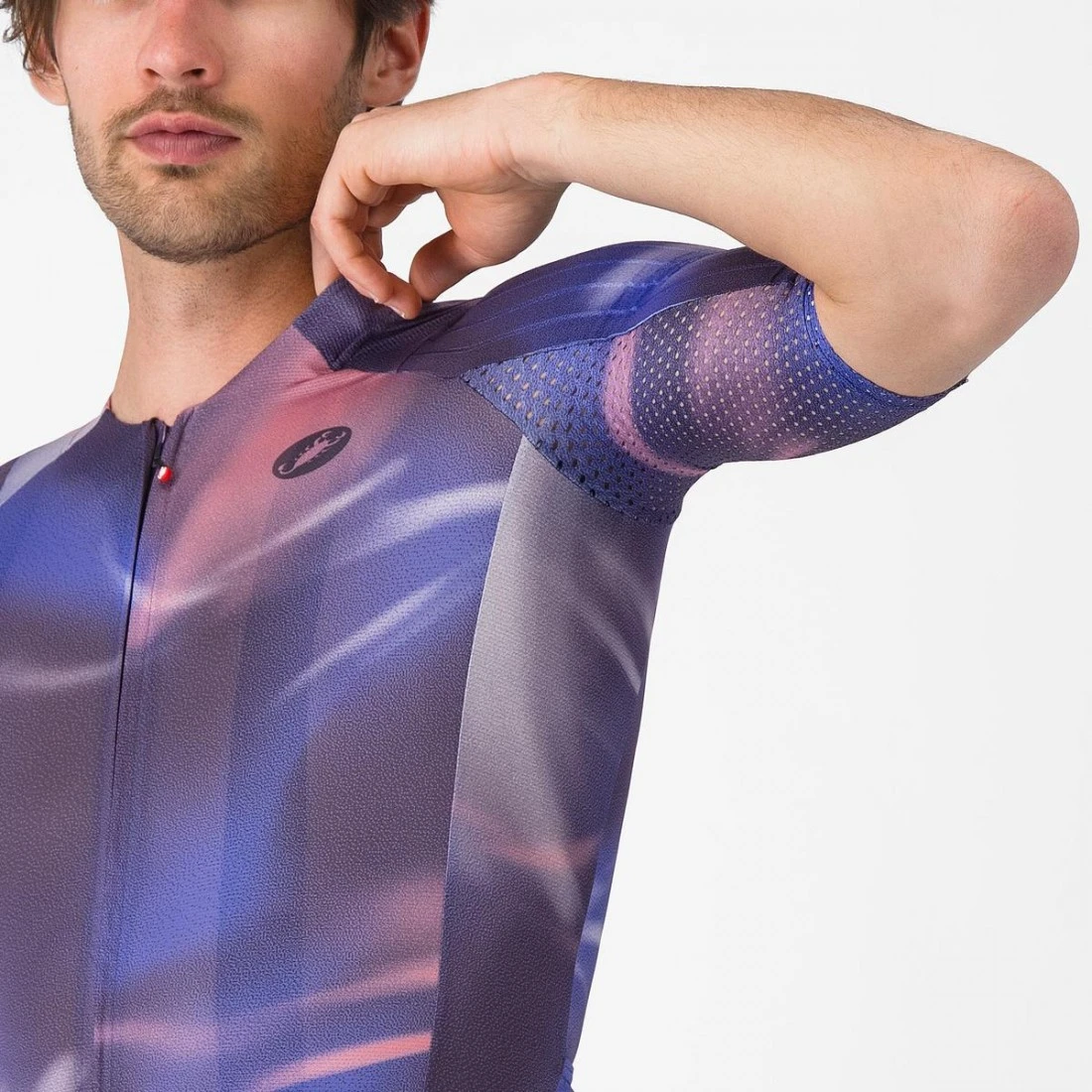 7. Tricou cu maneca scurta Castelli Aero Race 8s, pentru barbati, rosa giro night shade XL XL, Multicolor