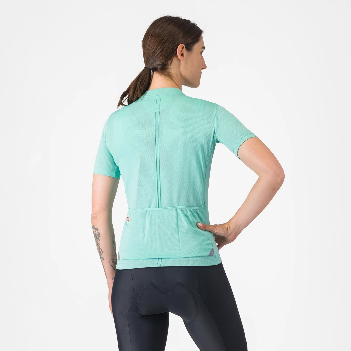 2. Tricou cu maneca scurta Castelli Anima 4, pentru femei, albastru piscina, L Albastru Piscina, L