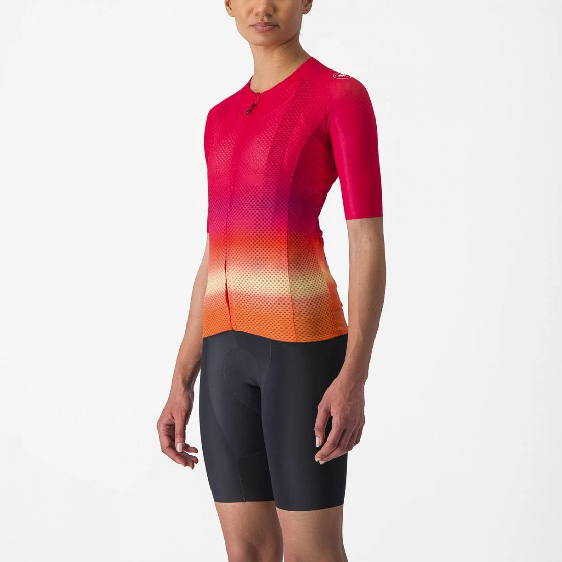 3. Tricou cu maneca scurta Castelli Climber s 4.0 W, de dama, Rosu Magenta Portocaliu, L L, Rosu/Magenta/Portocaliu