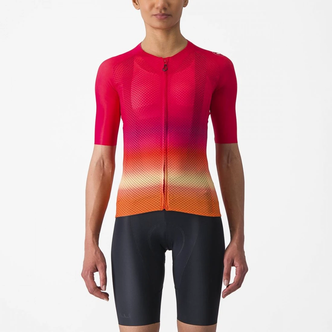 Tricou cu maneca scurta Castelli Climber s 4.0 W, de dama, Rosu Magenta Portocaliu, L L, Rosu/Magenta/Portocaliu - 109775