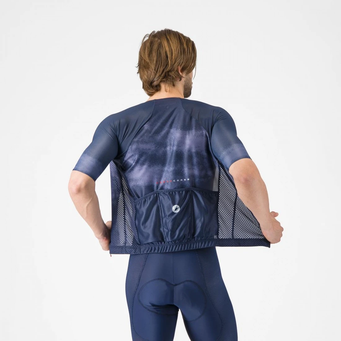 2. Tricou cu maneca scurta Castelli Climbers A C, pentru barbati, albastru belgian L L, Bleumarin
