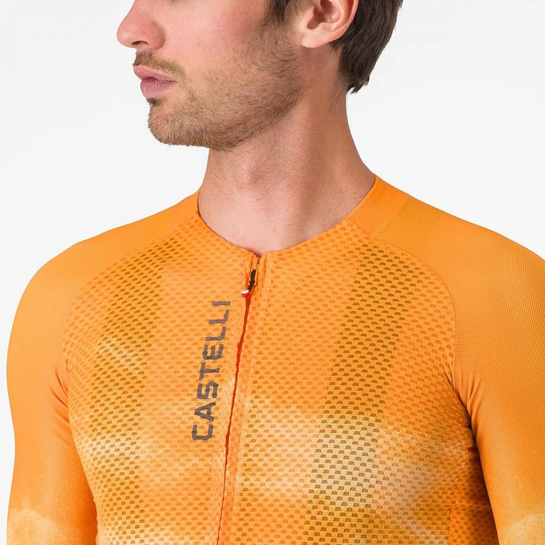 3. Tricou cu maneca scurta Castelli Climbers A C, pentru barbati, portocaliu gri M M, Portocaliu