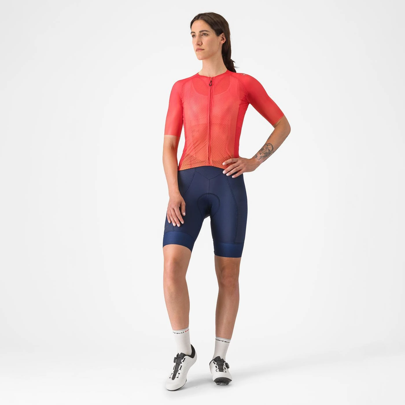 3. Tricou cu maneca scurta Castelli Climbers A C W, pentru femei, rosu hibiscus, XL Rosu Hibiscus, XL