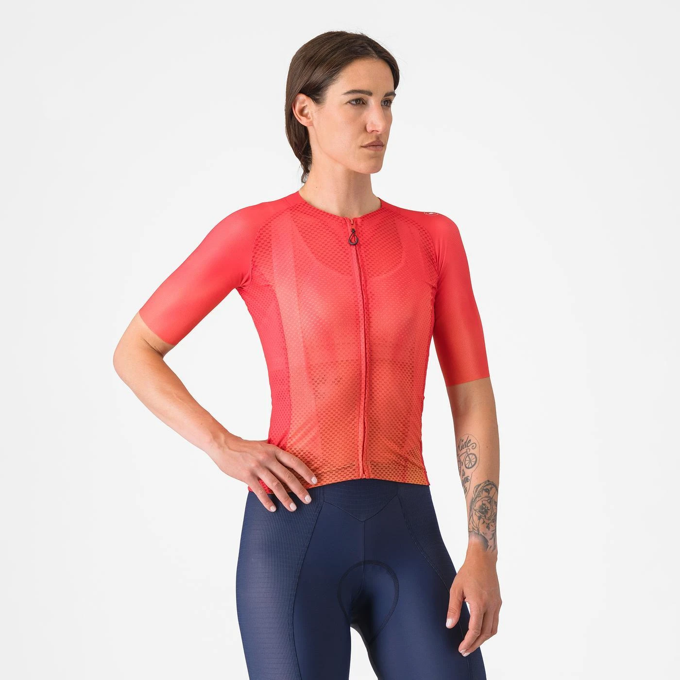 Tricou cu maneca scurta Castelli Climbers A C W, pentru femei, rosu hibiscus, XS Rosu Hibiscus, XS - 111666