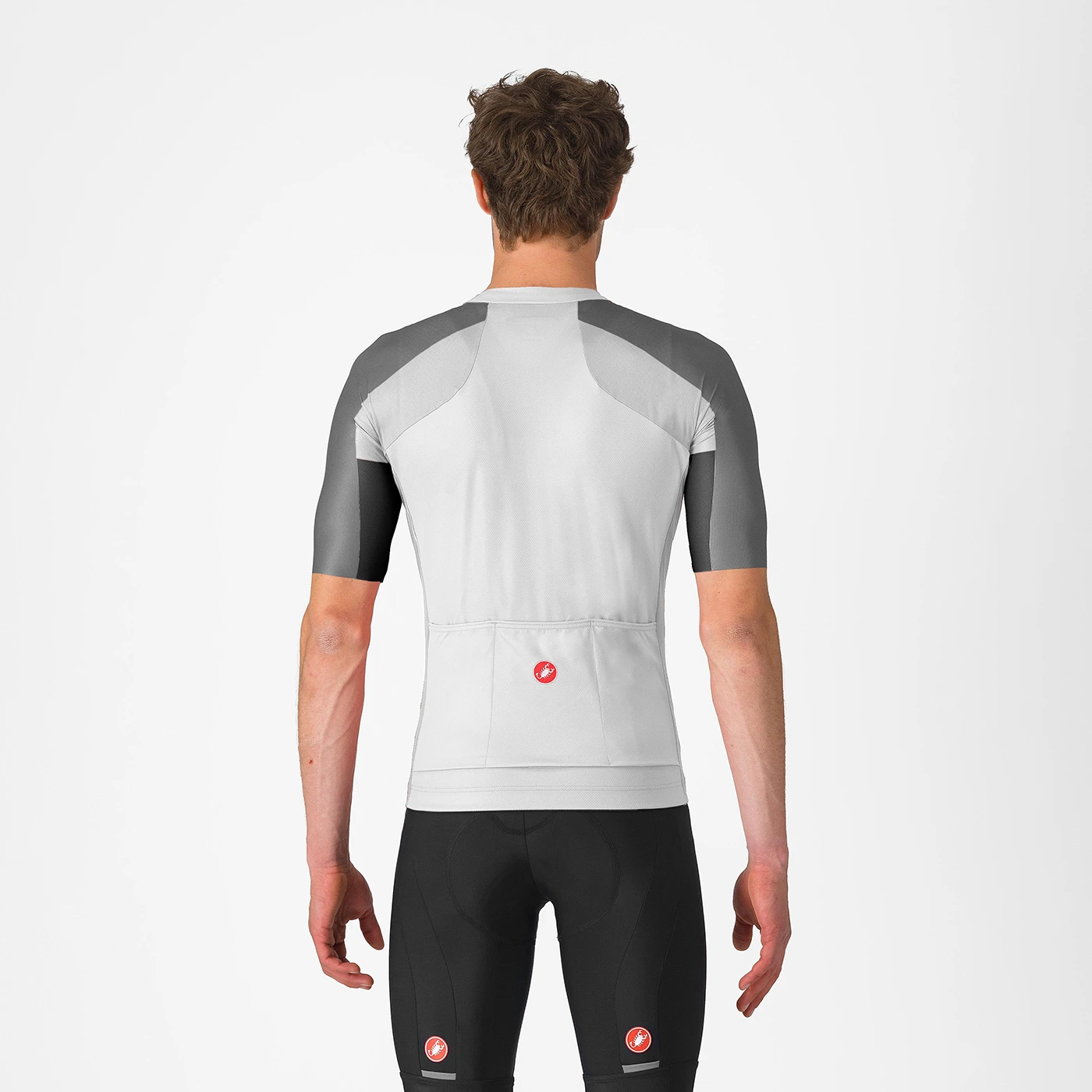 2. Tricou cu maneca scurta Castelli Entrata 6, pentru barbati, alb fildes gri fumuriu-negru deschis, XXL Alb Fildes/Gri Fumuriu-Negru Deschis, XXL
