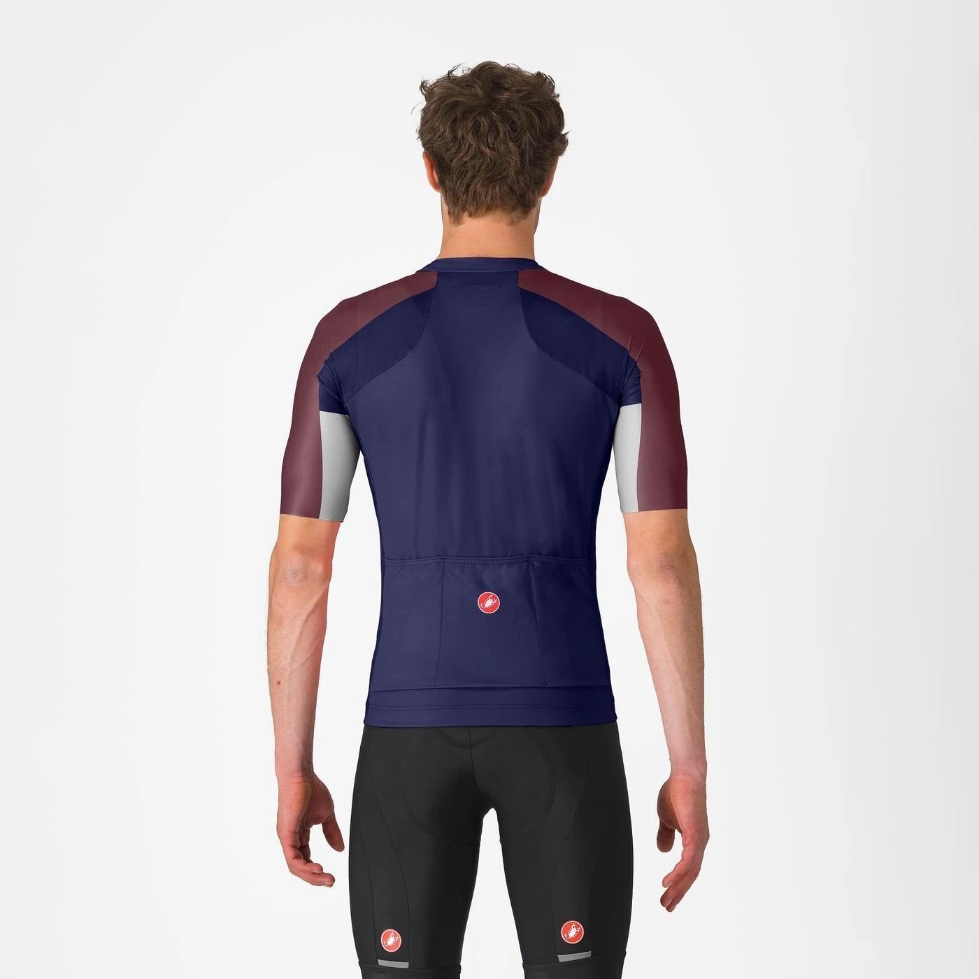 2. Tricou cu maneca scurta Castelli Entrata 6, pentru barbati, albastru belgian visiniu inchis-gri argintiu, XXXL Albastru Belgian Visiniu Inchis-Gri
