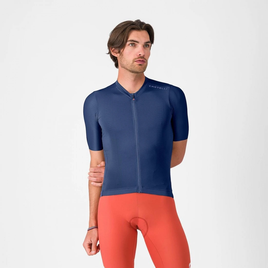 Tricou cu maneca scurta Castelli Espresso 2, pentru barbati, albastru belgian L L, Albastru Belgian - 185279