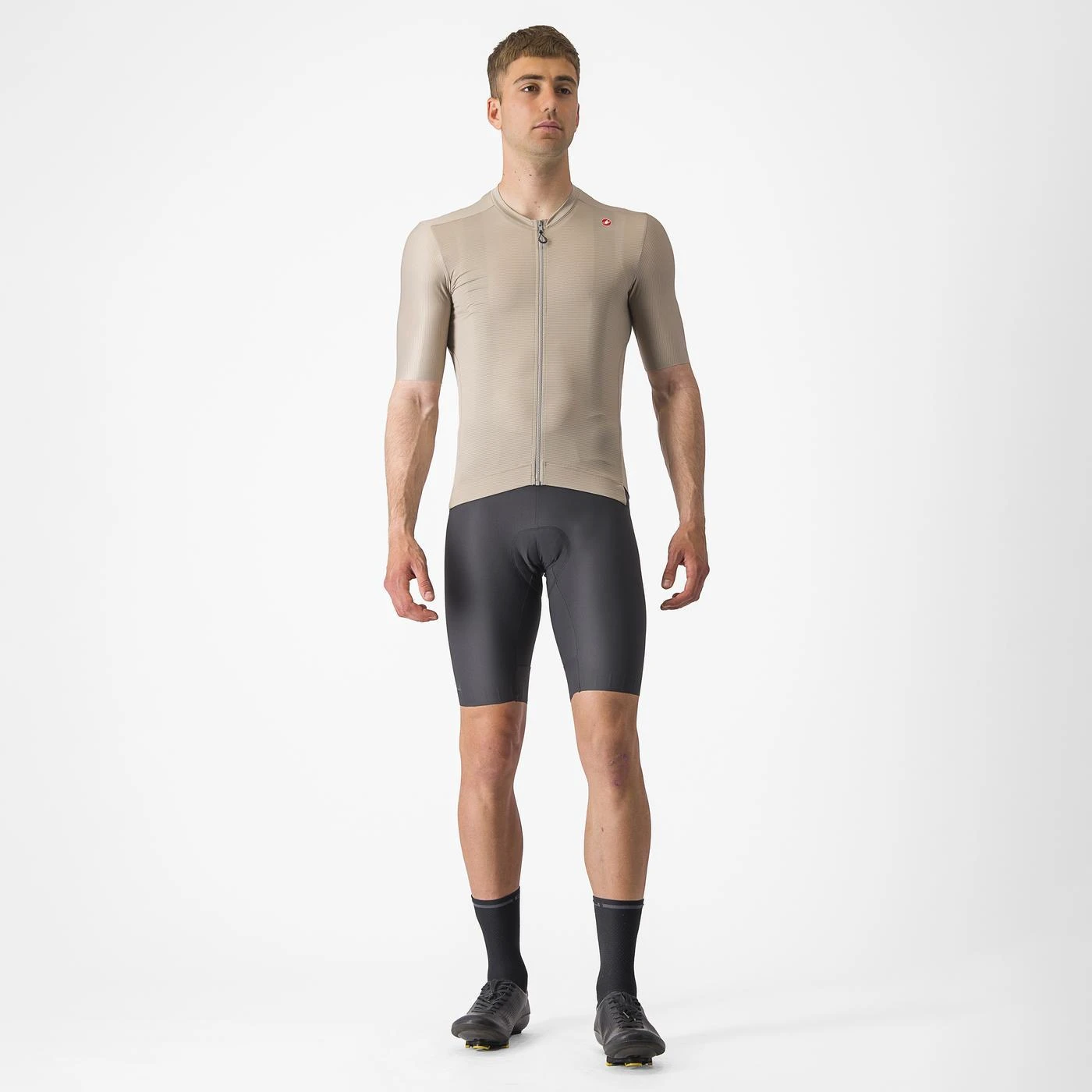 4. Tricou cu maneca scurta Castelli Espresso, pt barbati, gri argila negru, L Gri Argila/Negru, L