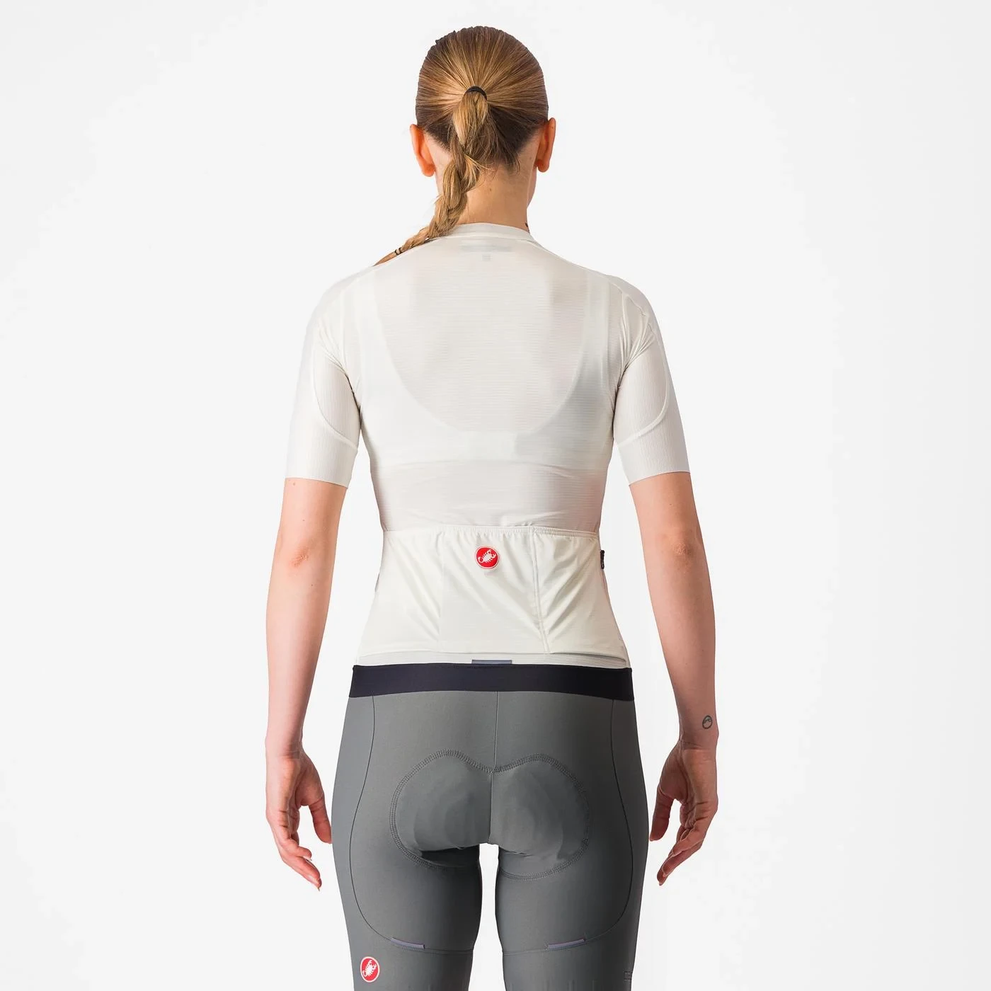 3. Tricou cu maneca scurta Castelli Espresso W, pentru femei, alb fildes gri inchis, L Alb Fildes/Gri Inchis, L
