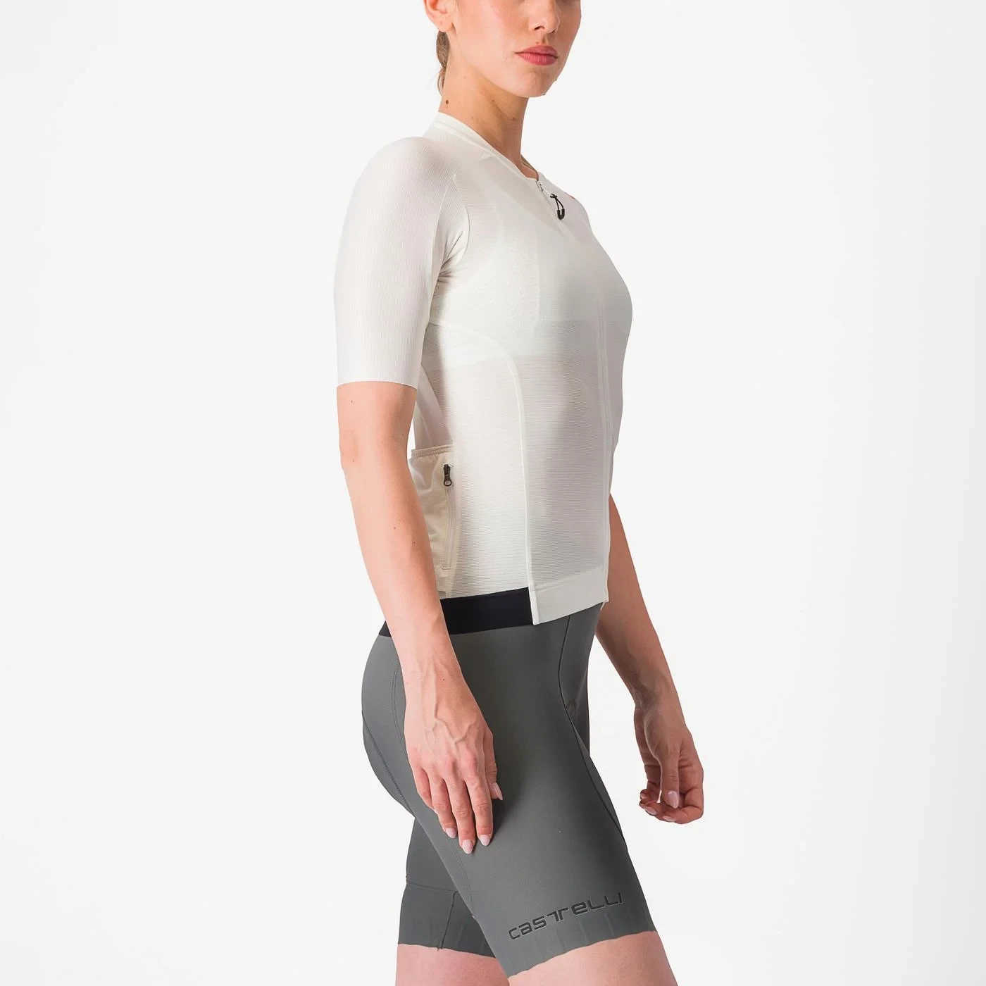 2. Tricou cu maneca scurta Castelli Espresso W, pentru femei, alb fildes gri inchis, L Alb Fildes/Gri Inchis, L