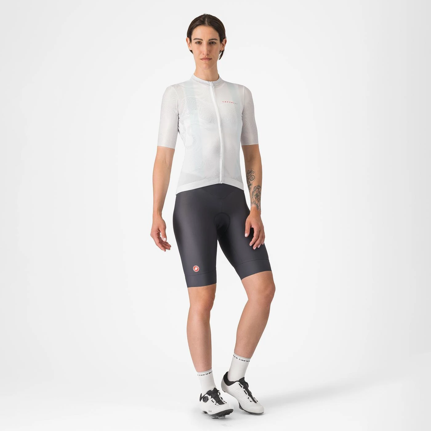 3. Tricou cu maneca scurta Castelli Fantasia, pentru femei, alb, L Alb, L