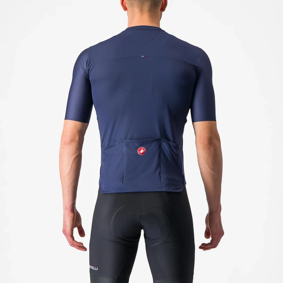 3. Tricou cu maneca scurta Castelli Prologo 7, Indigo Albastru Gri, S S, Bleumarin/Alb/Albastru
