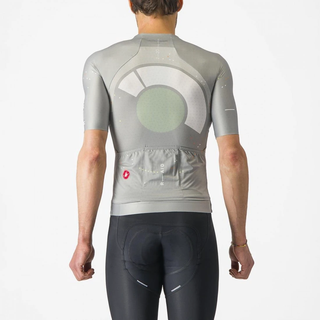 2. Tricou cu maneca scurta Castelli R-A D, Gri Multicolor, M M, Gri/Argintiu