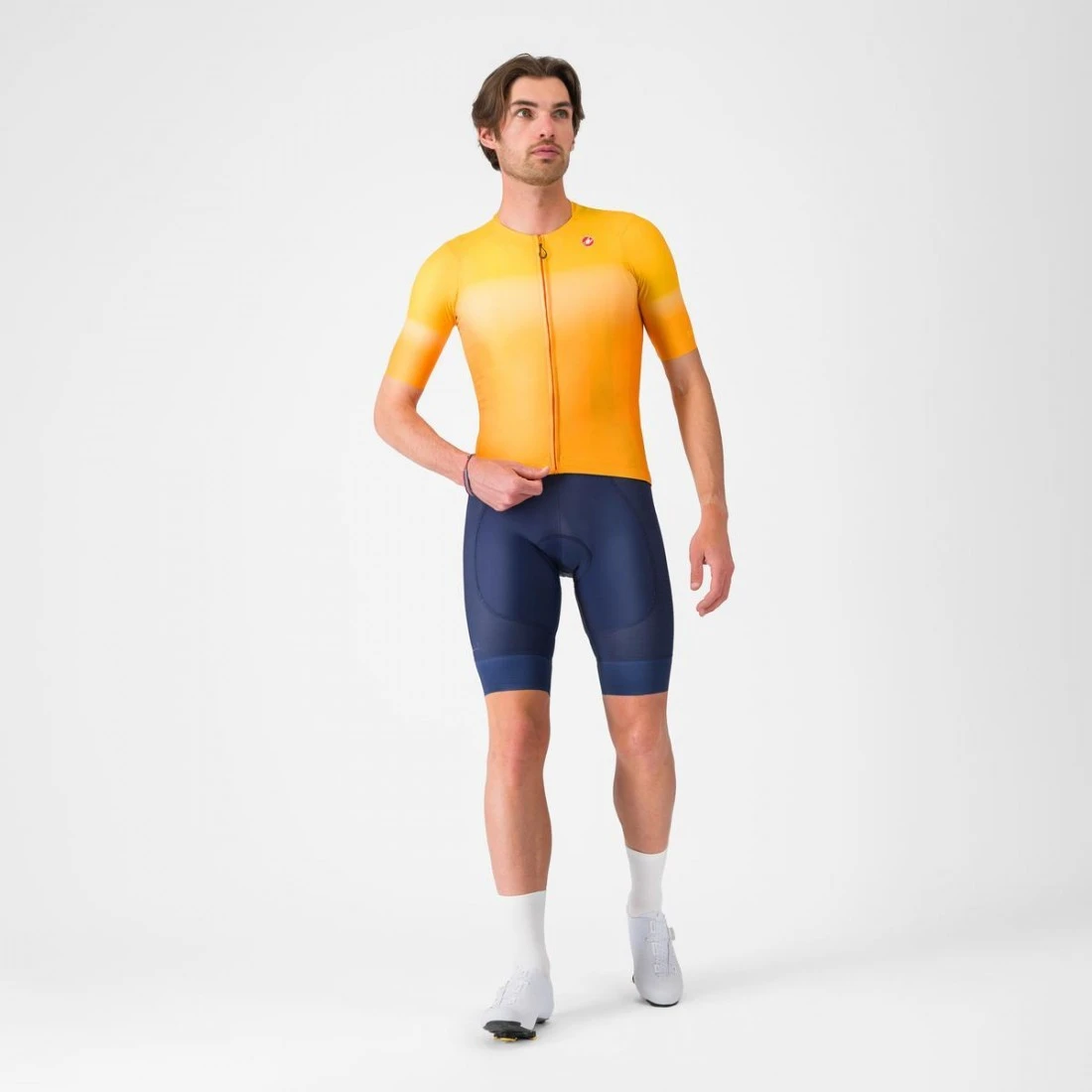 2. Tricou cu maneca scurta Castelli UPF, pentru barbati, portocaliu aprins, L L, Portocaliu