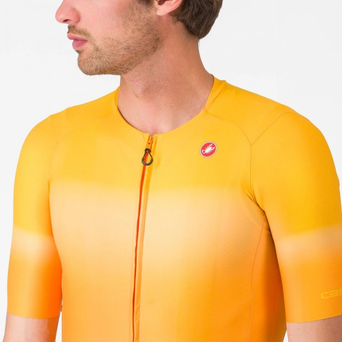 7. Tricou cu maneca scurta Castelli UPF, pentru barbati, portocaliu aprins, L L, Portocaliu