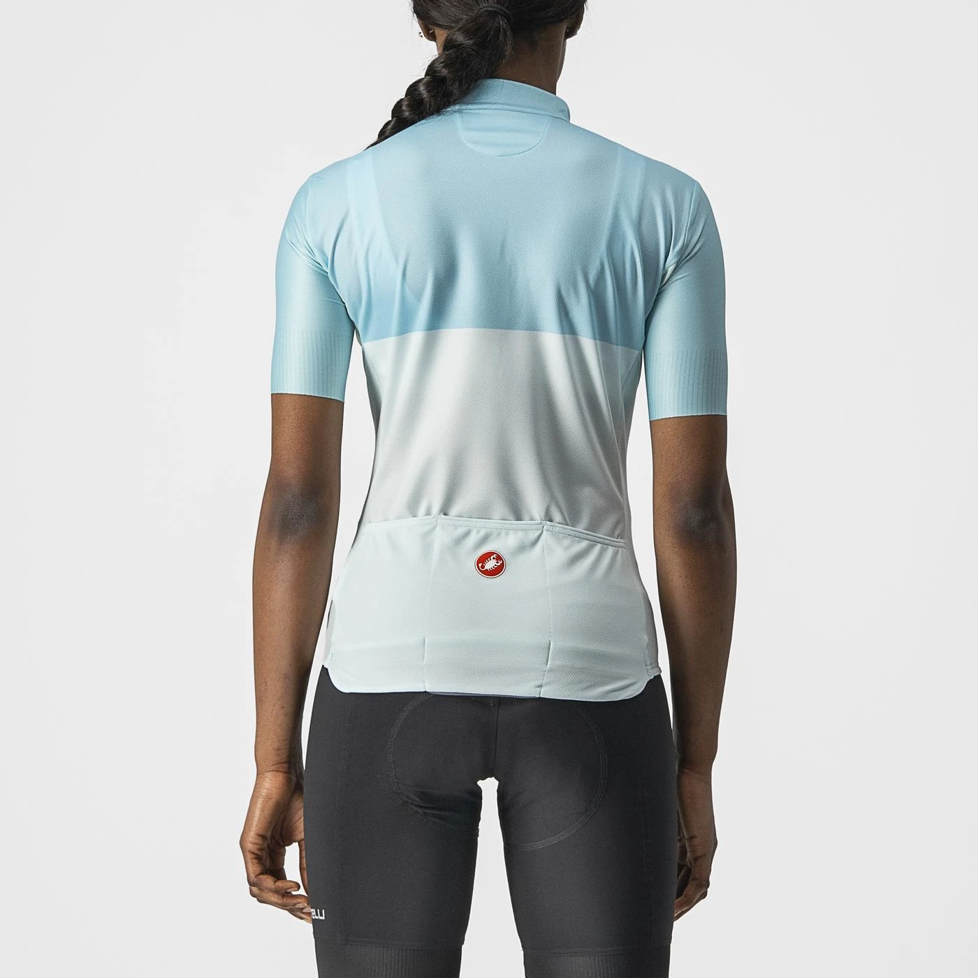 2. Tricou cu maneca scurta Castelli Velocissima, de dama, Alb Bleu, L L, Alb/Bleu