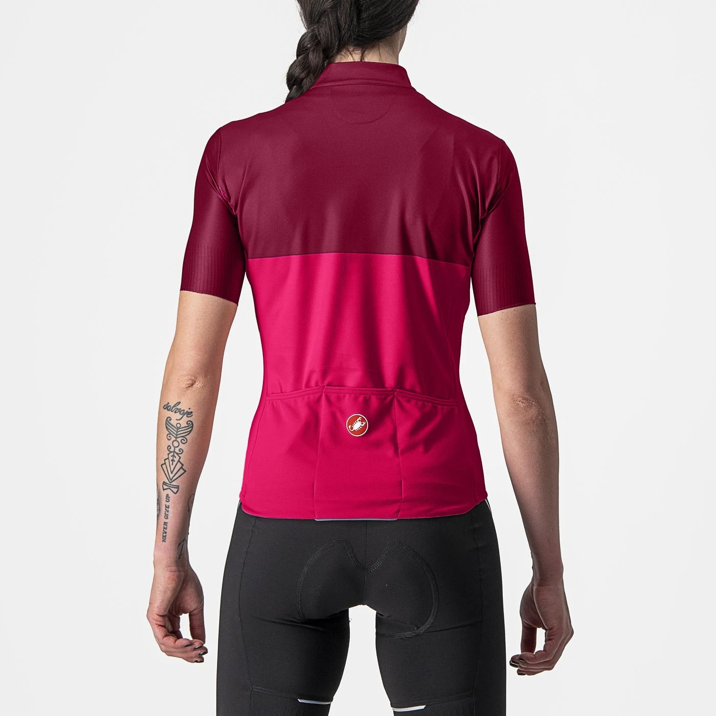2. Tricou cu maneca scurta Castelli Velocissima, de dama, Rosu Visiniu, M M, Rosu/Visiniu