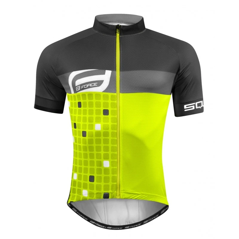 Tricou cu maneca scurta Force Square fluo gri S S, Negru/Galben fluo - 105430