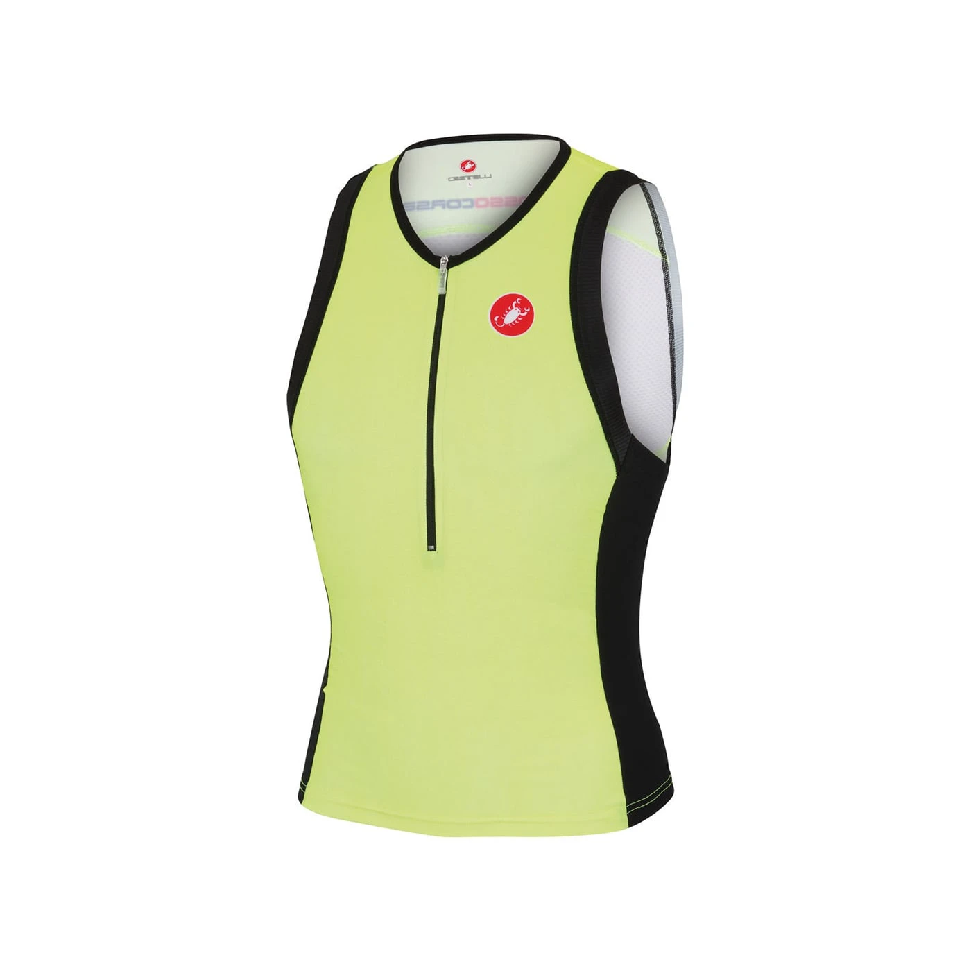 1. Tricou De Triatlon Fara Maneci Castelli Free Tri, Verde Fluo Negru, M M, Galben fluo/Negru