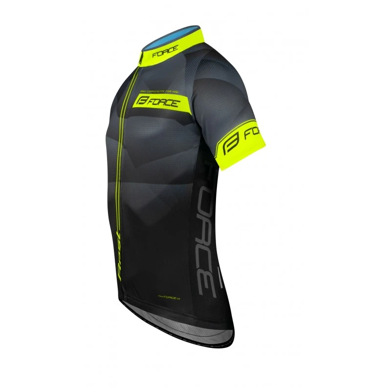 3. Tricou Force Best maneci scurte negru fluo S S, Negru/Galben fluo/Albastru