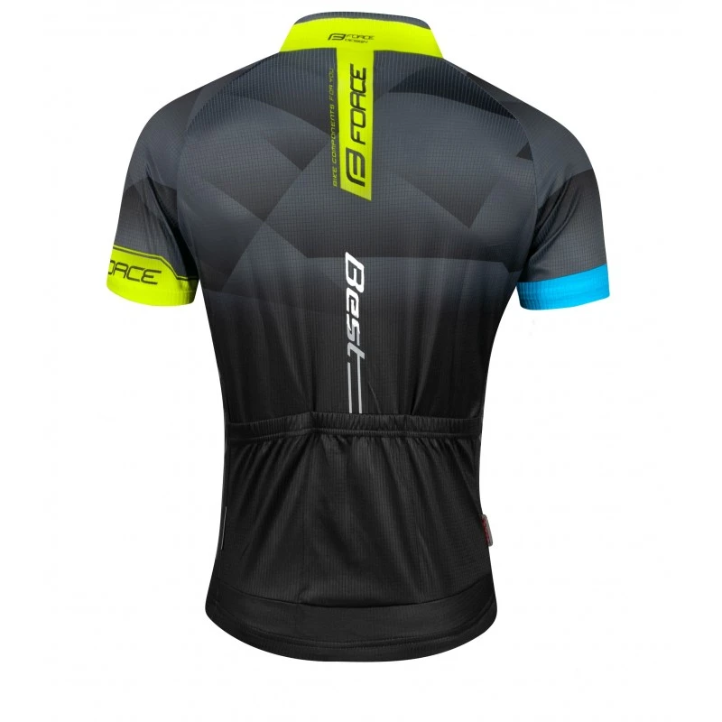 2. Tricou Force Best maneci scurte negru fluo S S, Negru/Galben fluo/Albastru