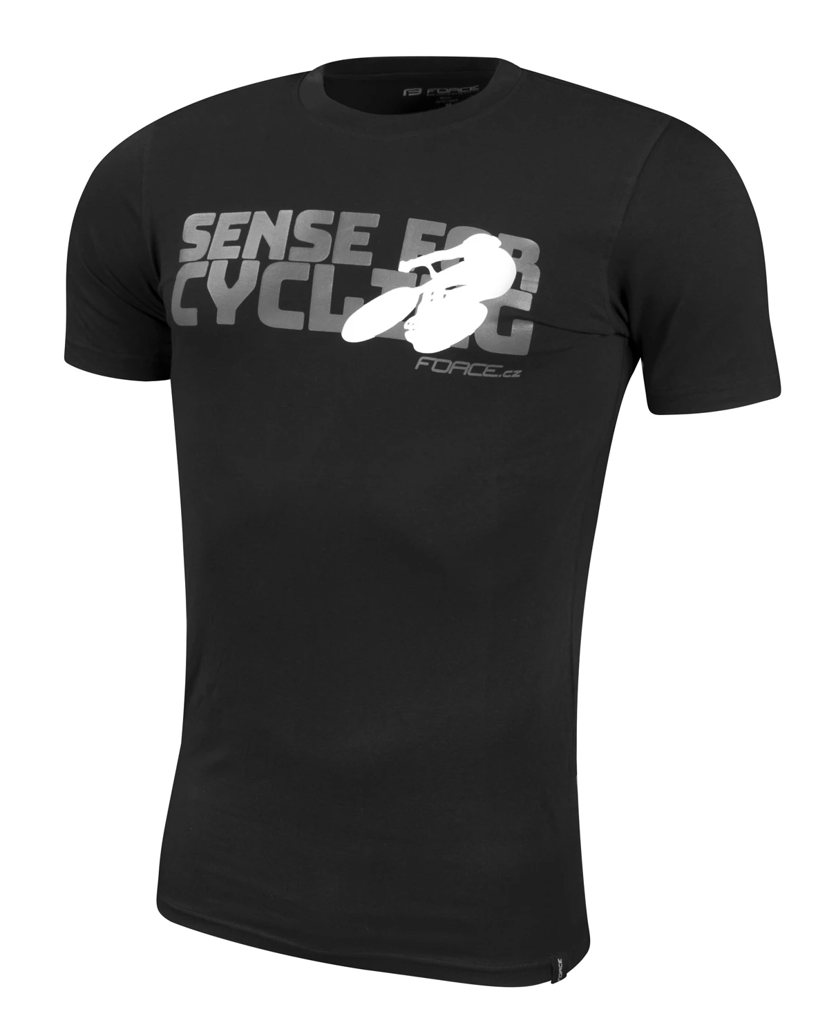 Tricou Force Sense negru print gri L L, Negru/Antracit - 103387