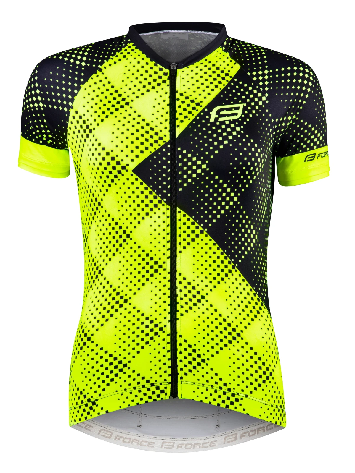 Tricou maneca scurta dama Force Vision, fluo, L L, Galben fluo/Negru - 104998