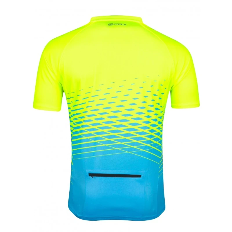 2. Tricou maneca scurta Force MTB Angle albastru fluo XXXL XXXL, Galben fluo/Bleu