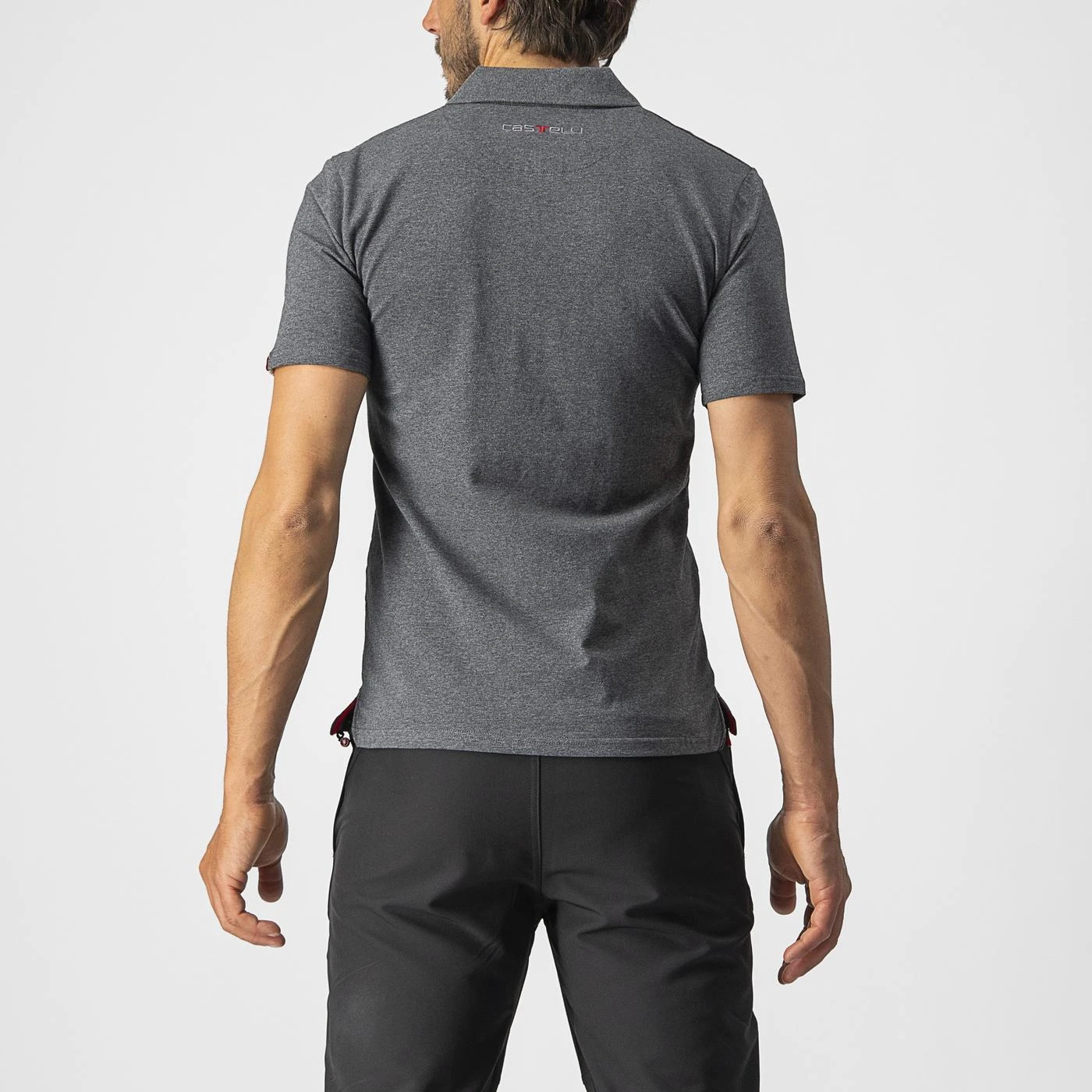 2. Tricou polo Castelli Race Day, pt barbati, gri Melange, M Gri Melange, M