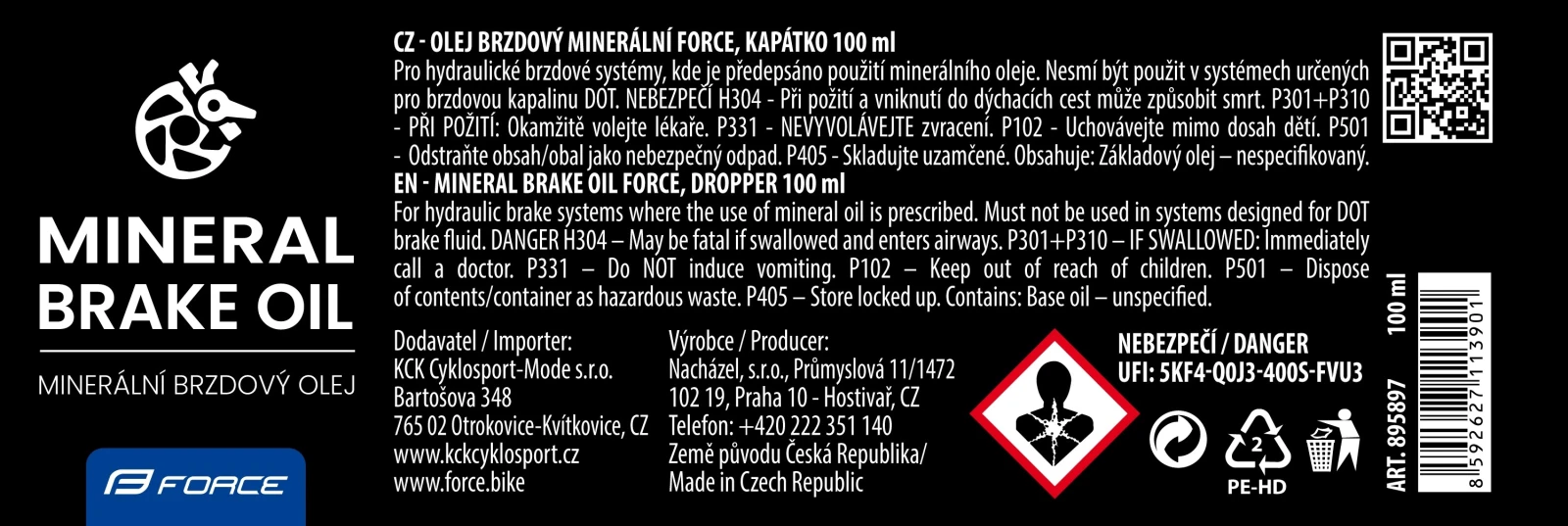 2. Ulei mineral pt frane hidraulice Force Mineral, 100 ml