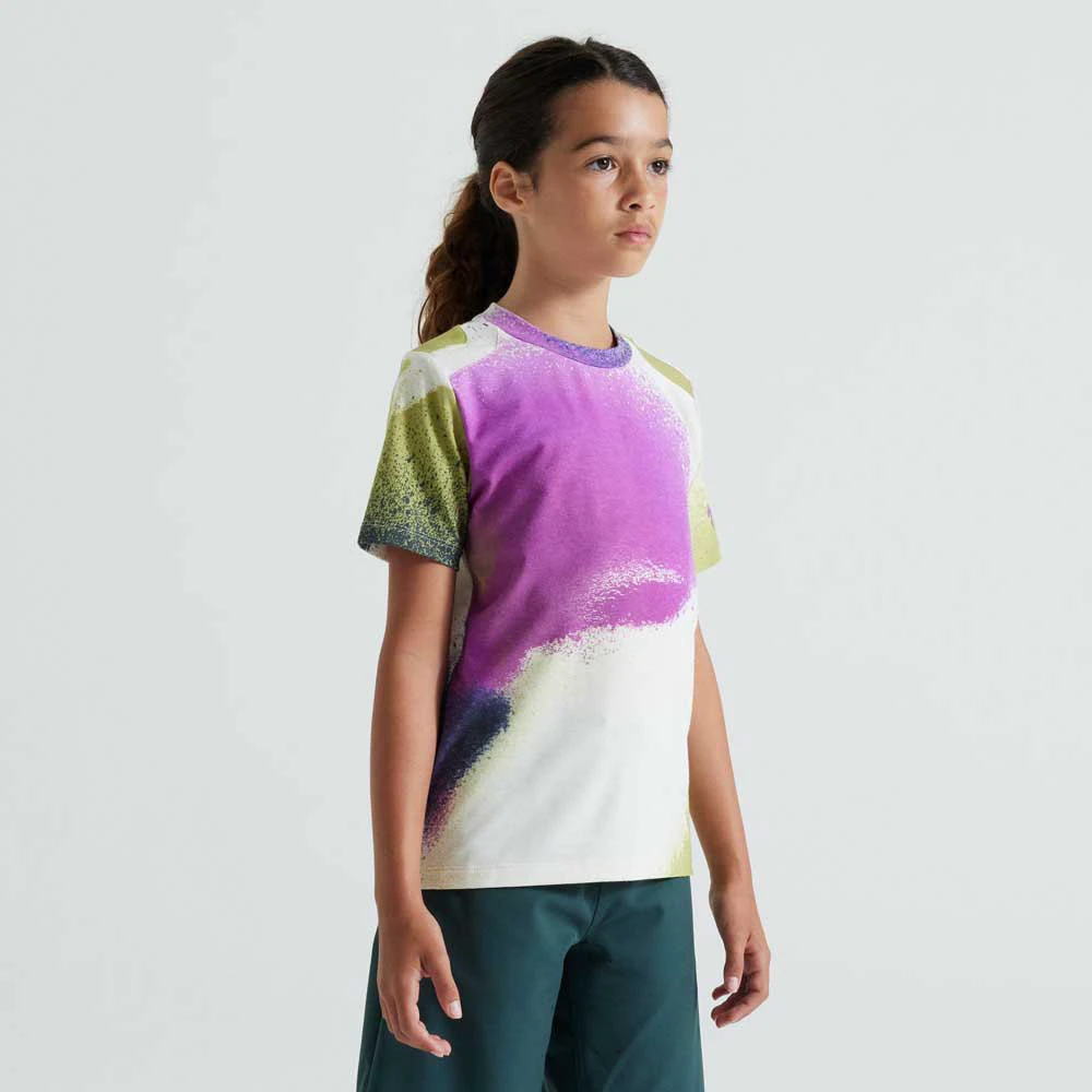 3. Tricou Ciclism Copii SPECIALIZED Youth Trail (S/S) - Birch White/Multi Spindrift S