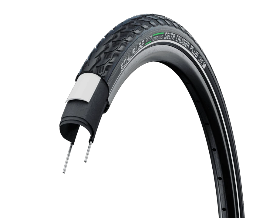 3. Cauciuc SCHWALBE Delta Cruiser Plus - 26x1 3/8 (37-590) HS431 B/B+RT, PunctureGuard, TwinSkin Green