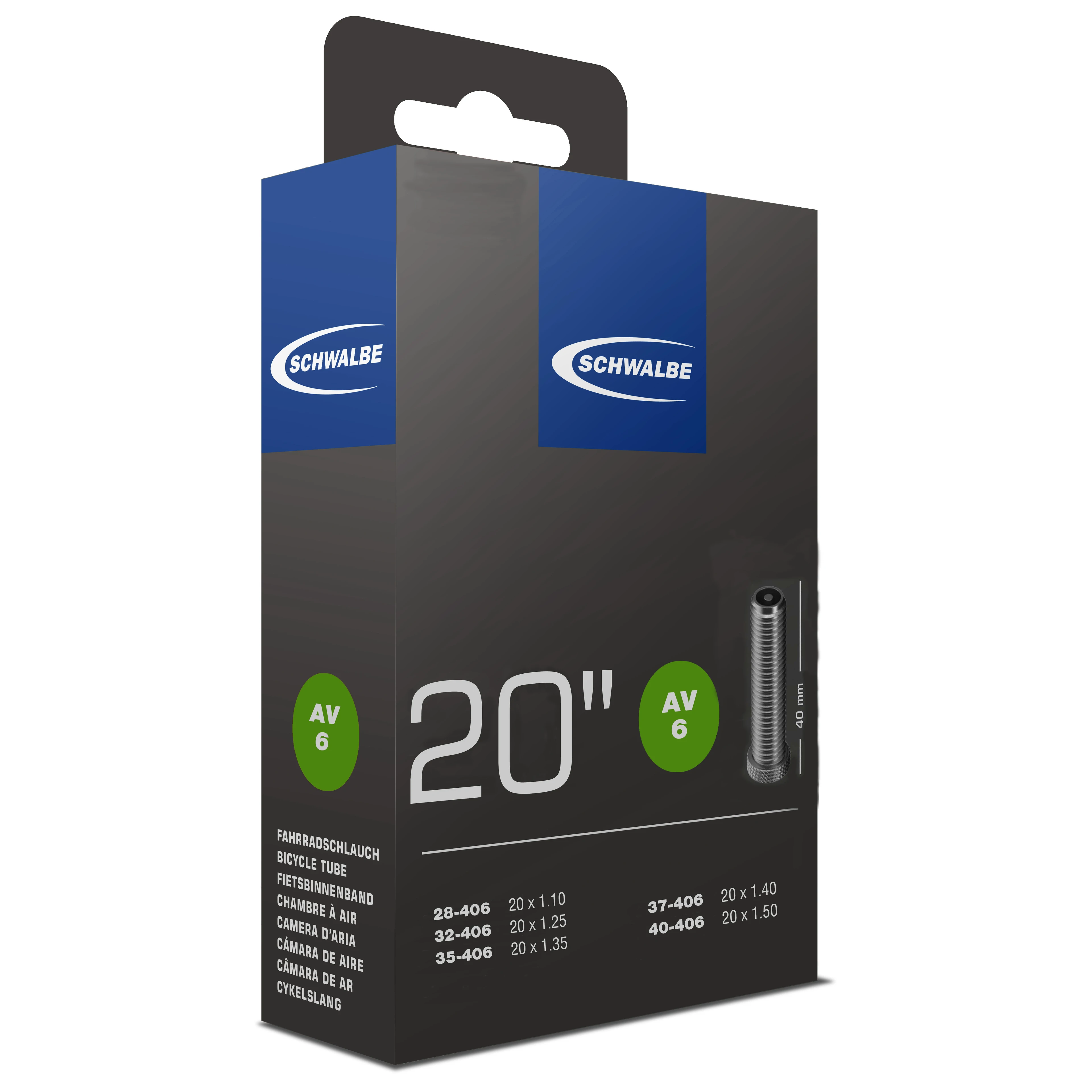 1. Camera SCHWALBE AV6 20 (28/40-406) IB AGV 40mm