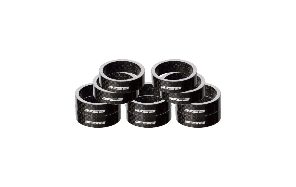 1. Distantier furca FSA Carbon 1 1/8" x 10mm Negru
