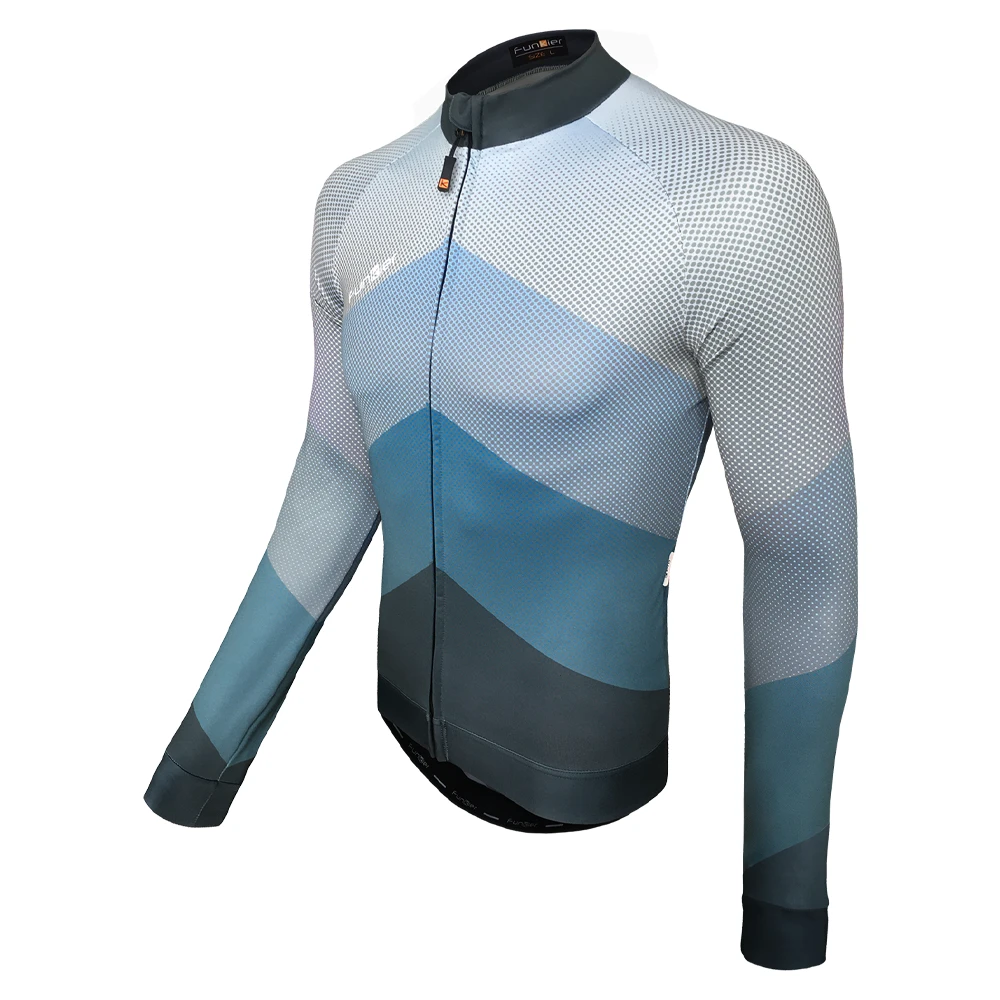2. Tricou Ciclism FUNKIER Piacenza-L-2 Pro Men (L/S) - Blue S