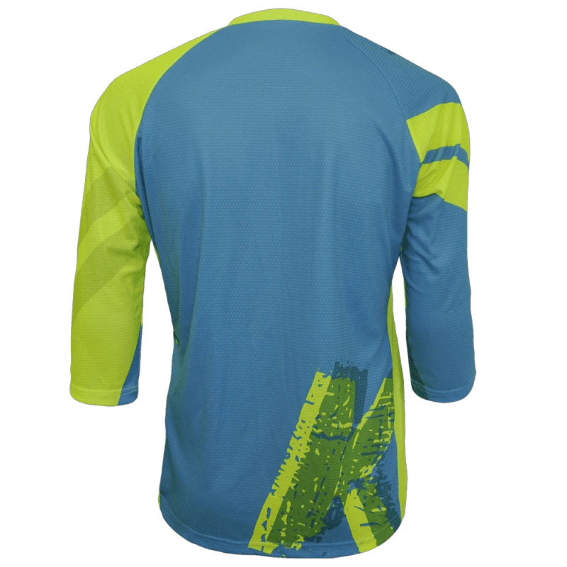 3. Tricou Ciclism FUNKIER Dolomiti Enduro (3/4 Sleeve) - Blue/Yellow S