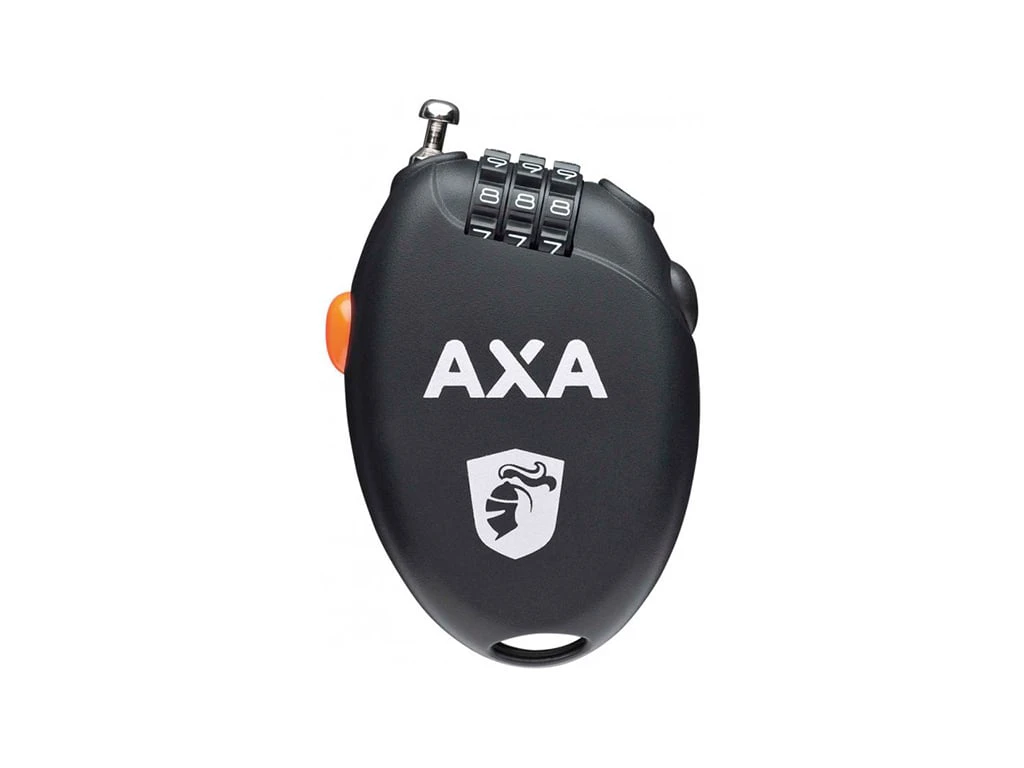 1. Antifurt Cablu AXA ROLL cablu retractabil Cifru 1.6mm/75cm - Black