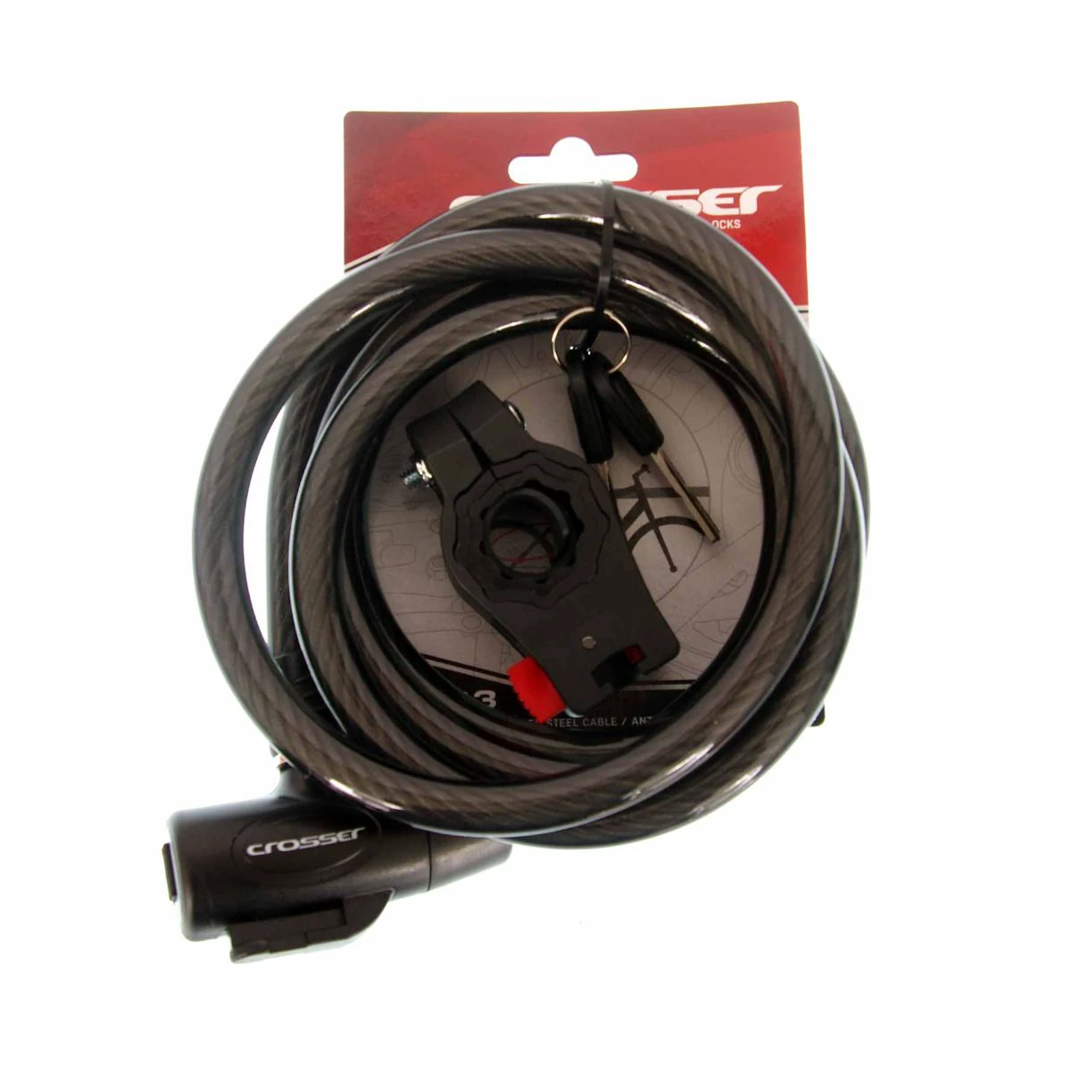 2. Antifurt Cablu CROSSER CL-823 12mm/180cm - Black