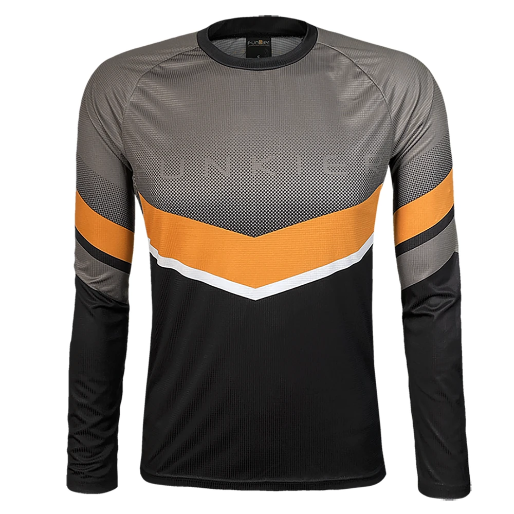 2. Tricou Ciclism FUNKIER Turone Enduro (L/S) - Orange/Grey S
