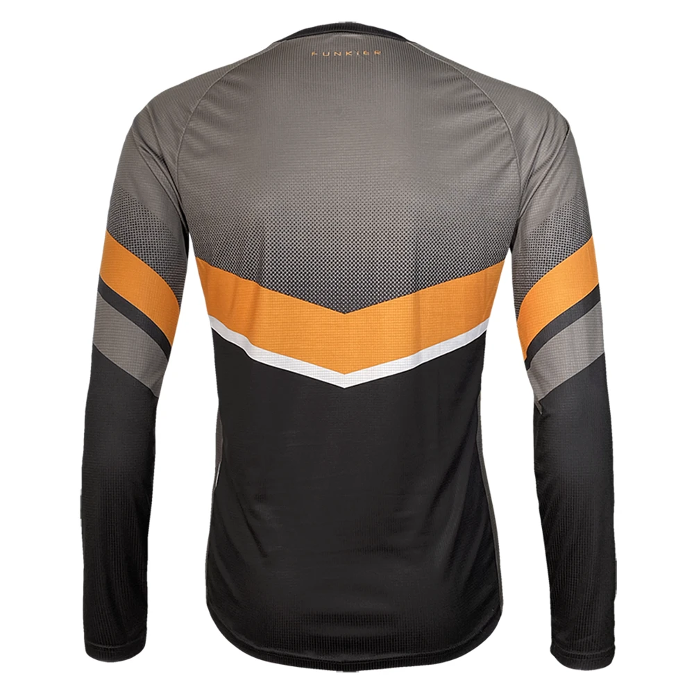 3. Tricou Ciclism FUNKIER Turone Enduro (L/S) - Orange/Grey S