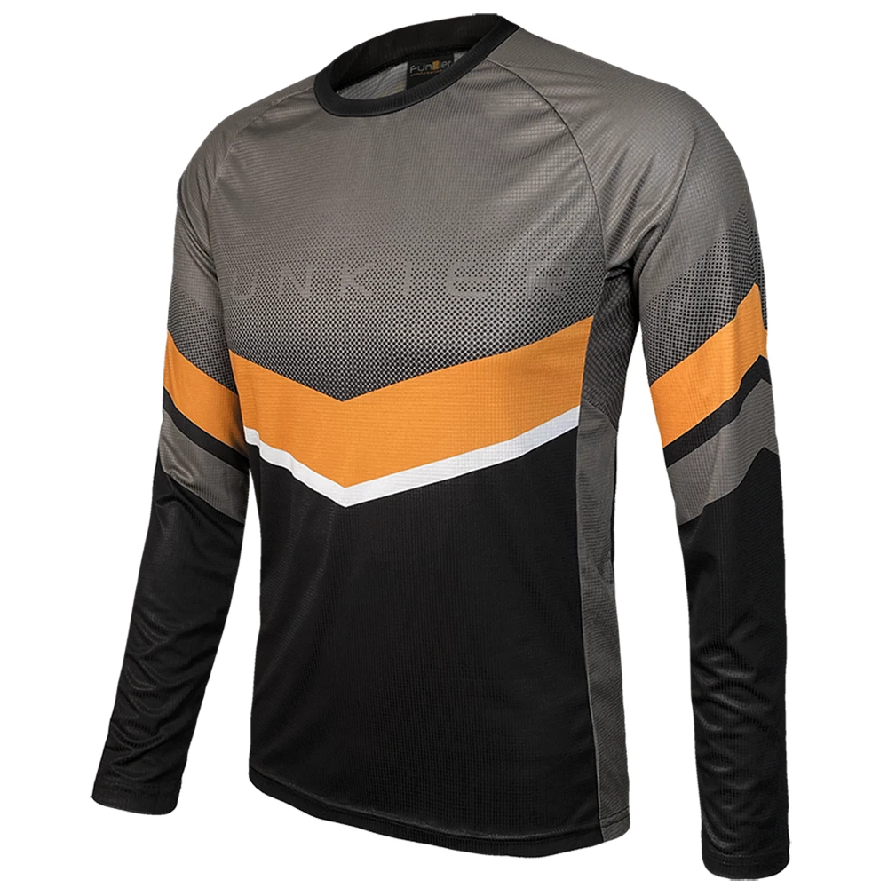 1. Tricou FUNKIER Turone Enduro LS - Orange/Grey M