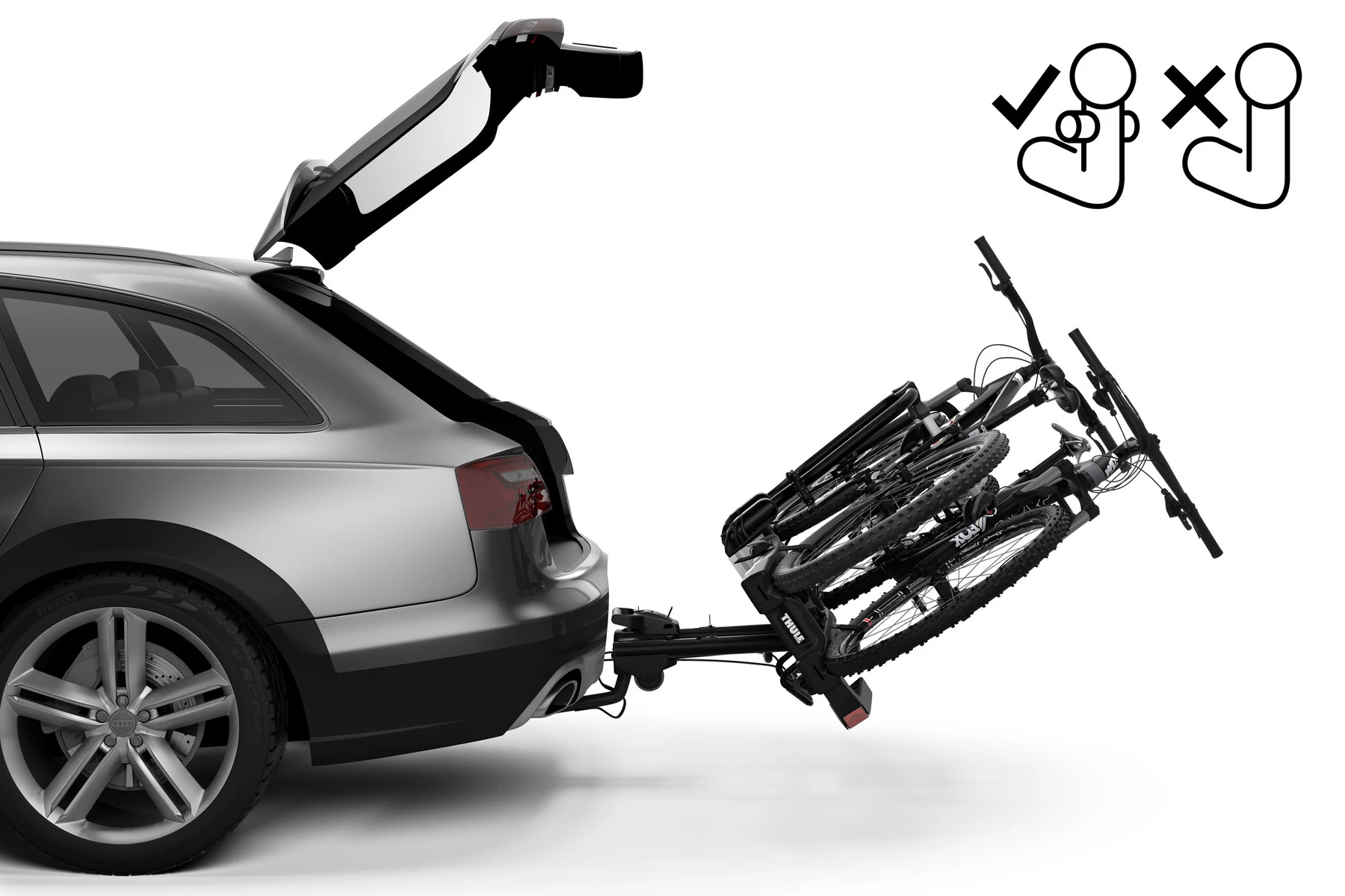 8. Suport biciclete THULE Easyfold XT pt carlig Fit4Bike - 2 biciclete 13 pini