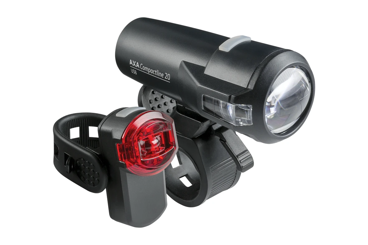 1. Set Far + Stop Bicicleta AXA Compactline 20 Lux Battery