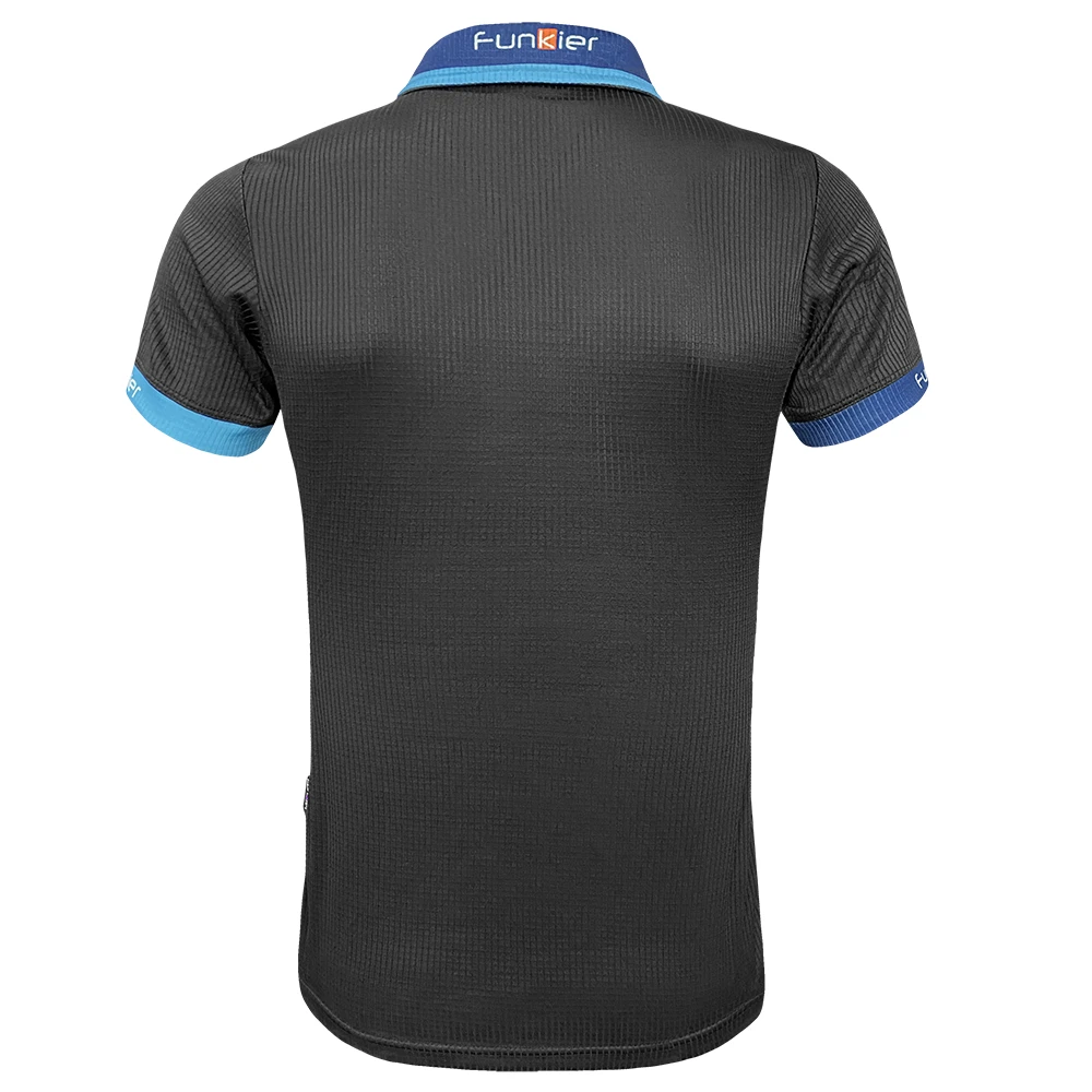 3. Tricou Ciclism Polo FUNKIER Bari Active Men (S/S) - Black/Blue M