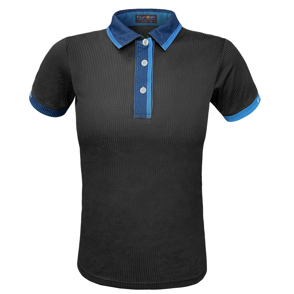 2. Tricou Ciclism Polo FUNKIER Bari Active Men (S/S) - Black/Blue M