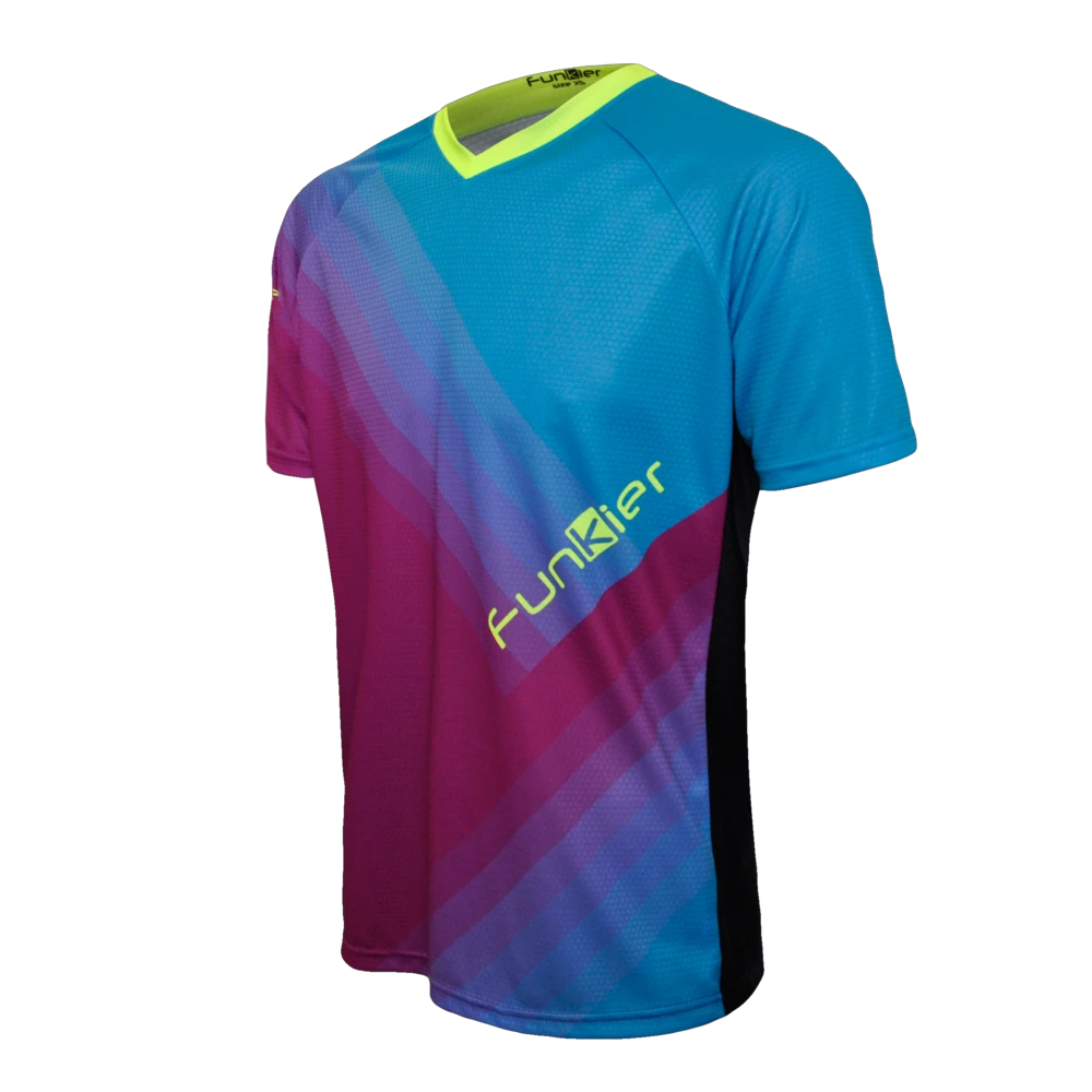 1. Tricou Ciclism FUNKIER Termoli Enduro Men (S/S) - Purple/Blue S